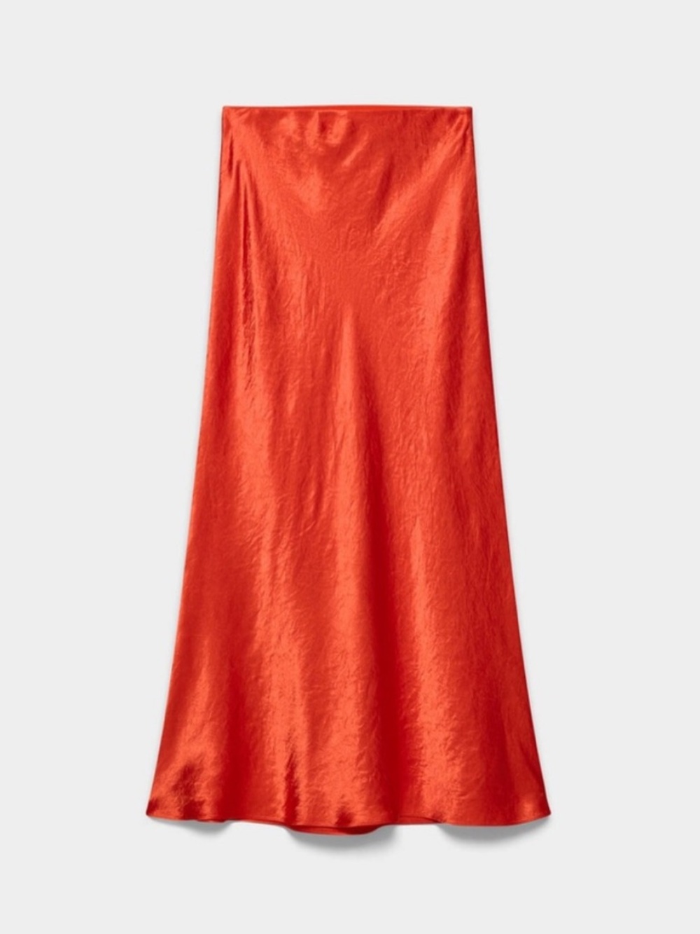 Aritzia Red Satin Midi Skirt